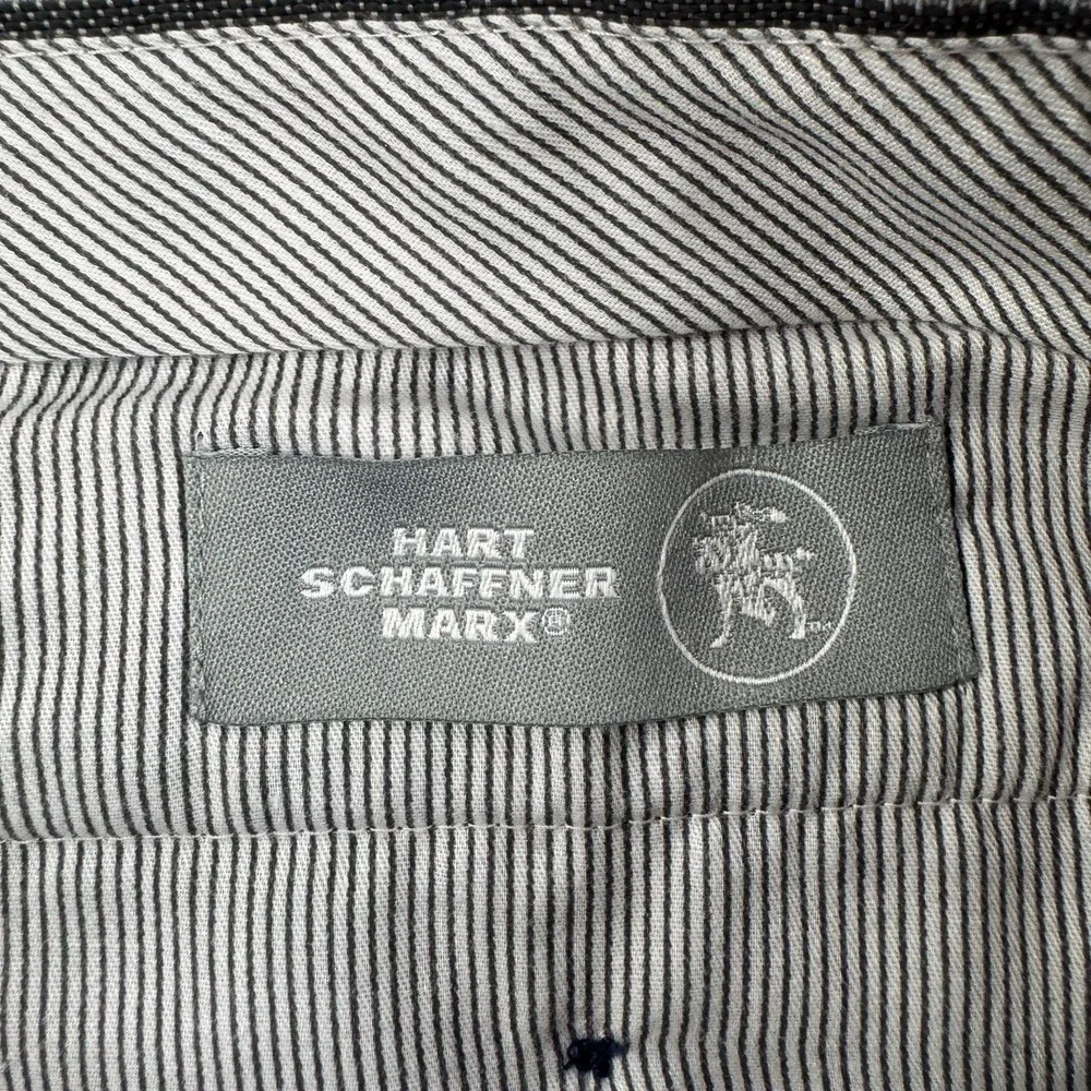 Hart Schaffner Marx Dress Pants Mens 48x31 Blue Plaid Wool Stretch Classic‎